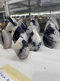 Black Tourmaline in Quartz Flame