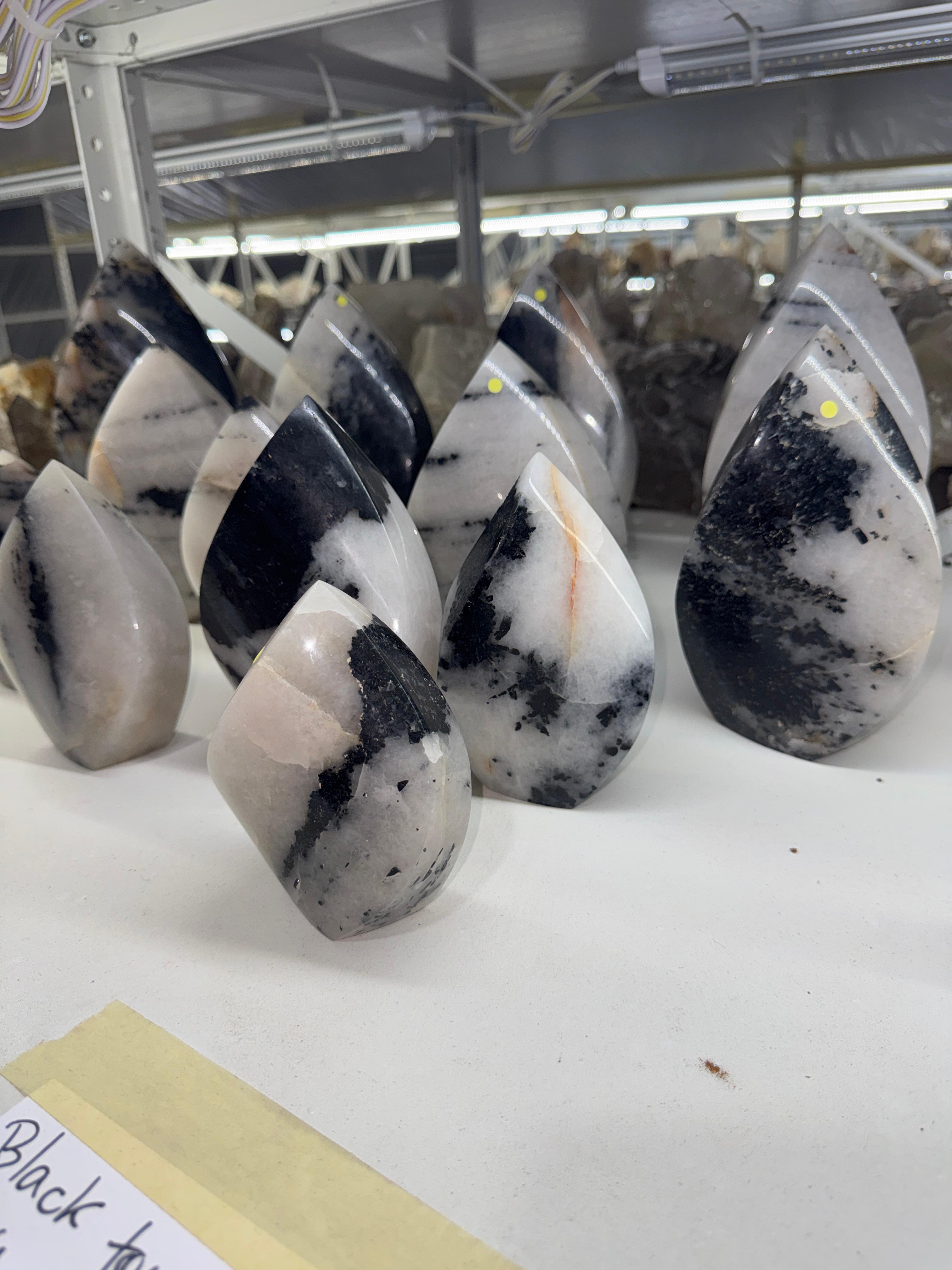 Black Tourmaline in Quartz Flame