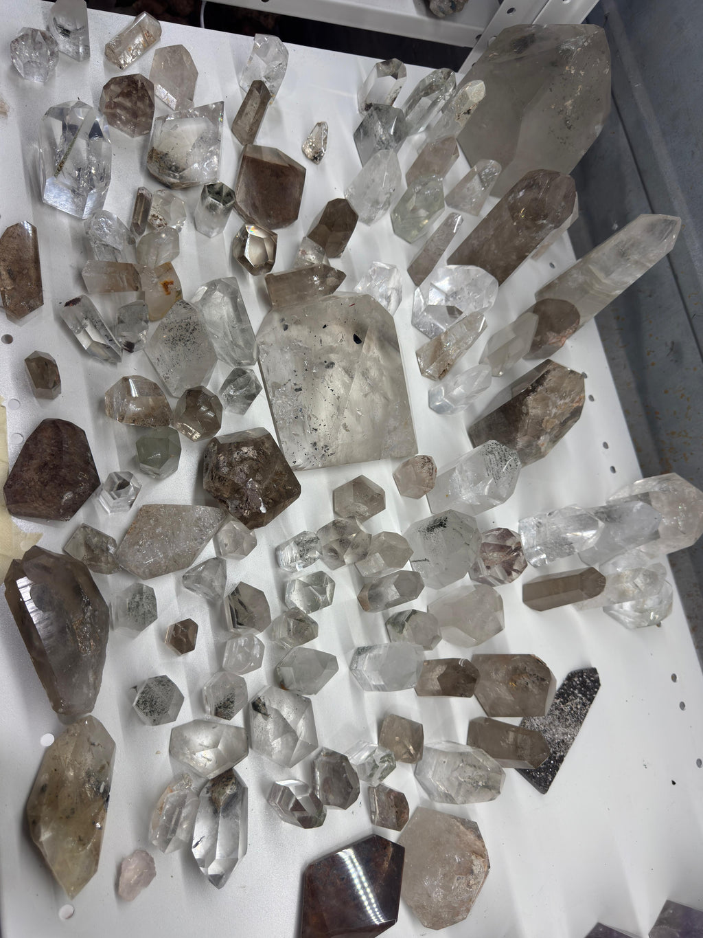 Chlorite and Lodolite Crystal Quartz Towers (Clear and Smoky)