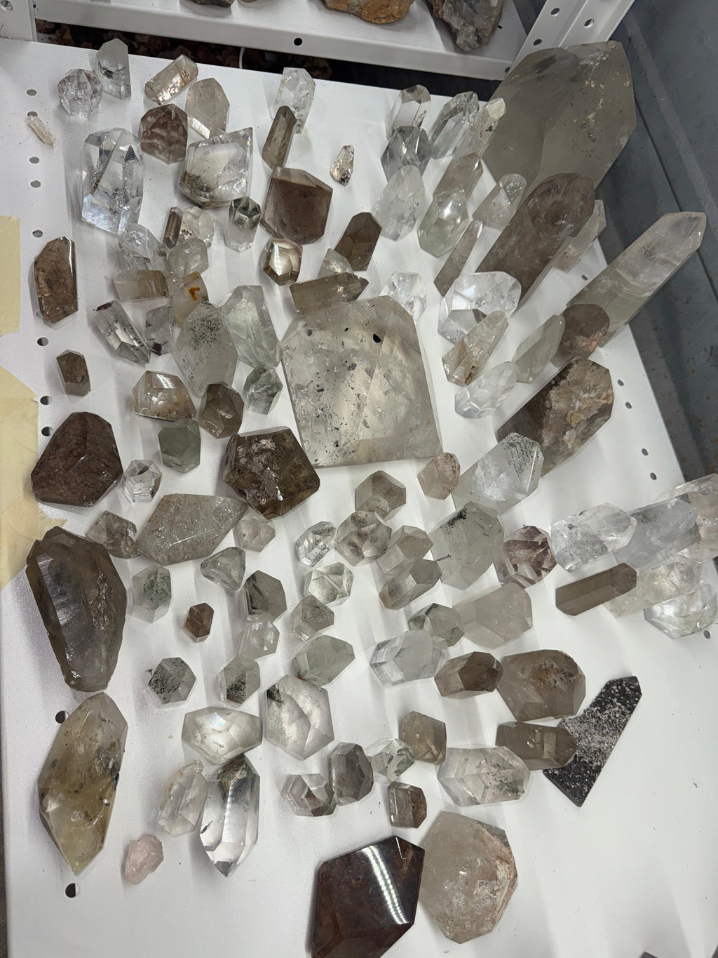 Chlorite and Lodolite Crystal Quartz Towers (Clear and Smoky)