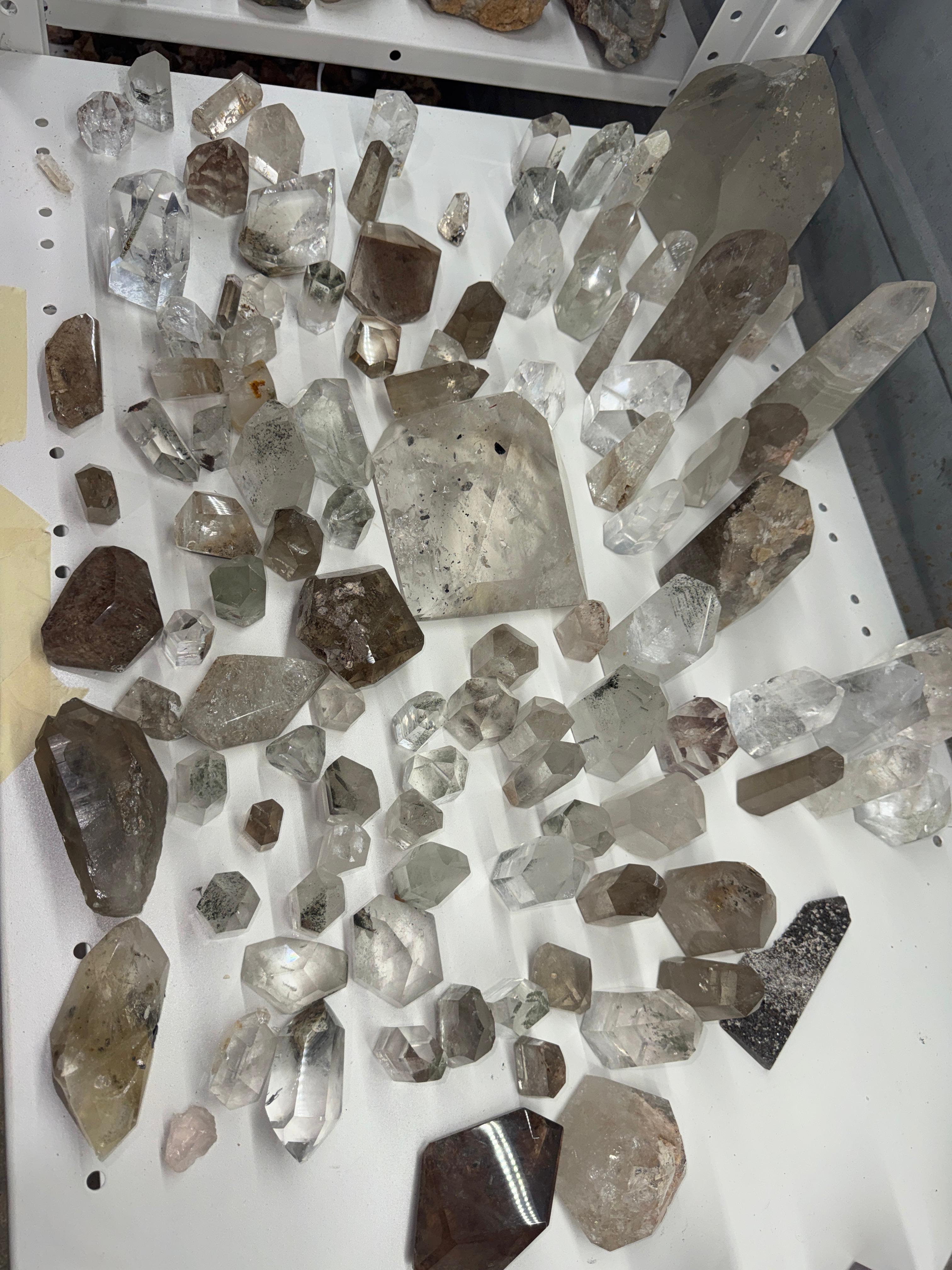 Chlorite and Lodolite Crystal Quartz Towers (Clear and Smoky)