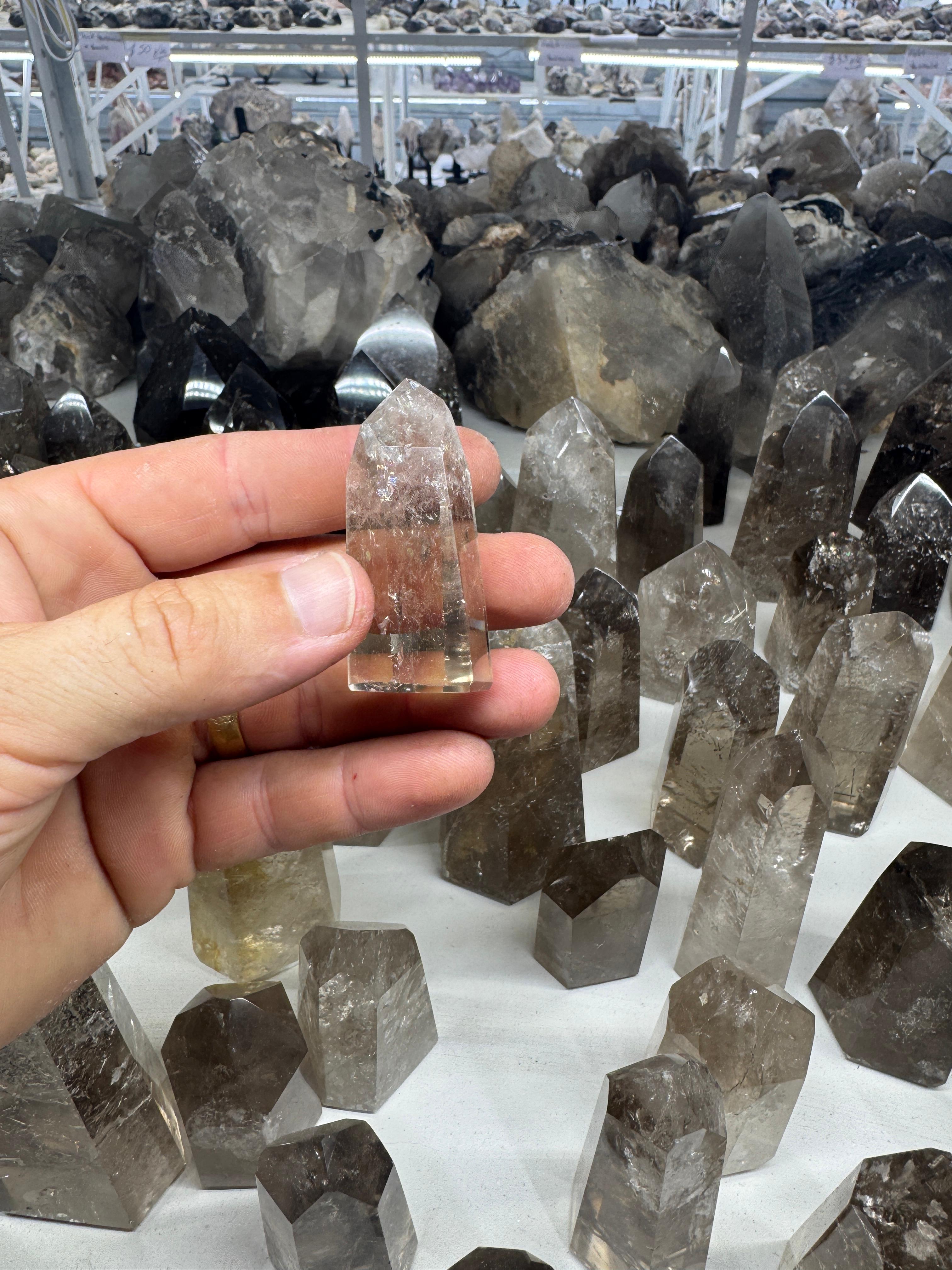 Smoky Quartz Tower with Rutile