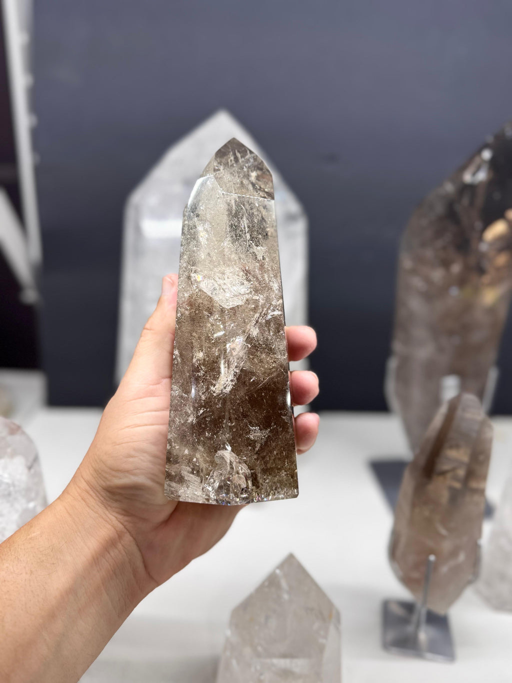 Lemurian towers and Polished Lemurian on Stand