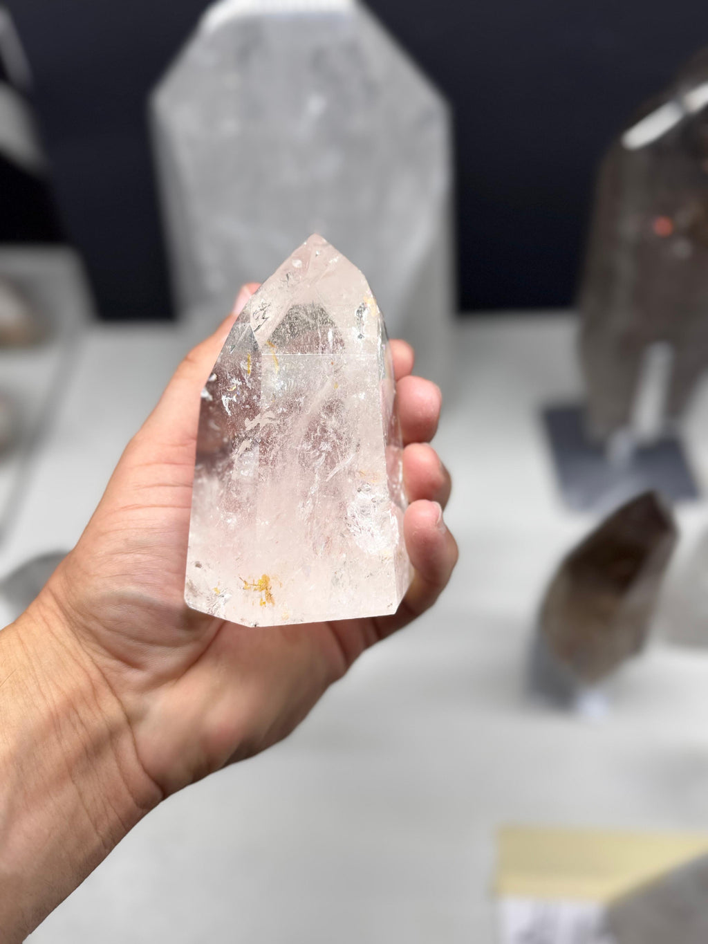 Lemurian towers and Polished Lemurian on Stand