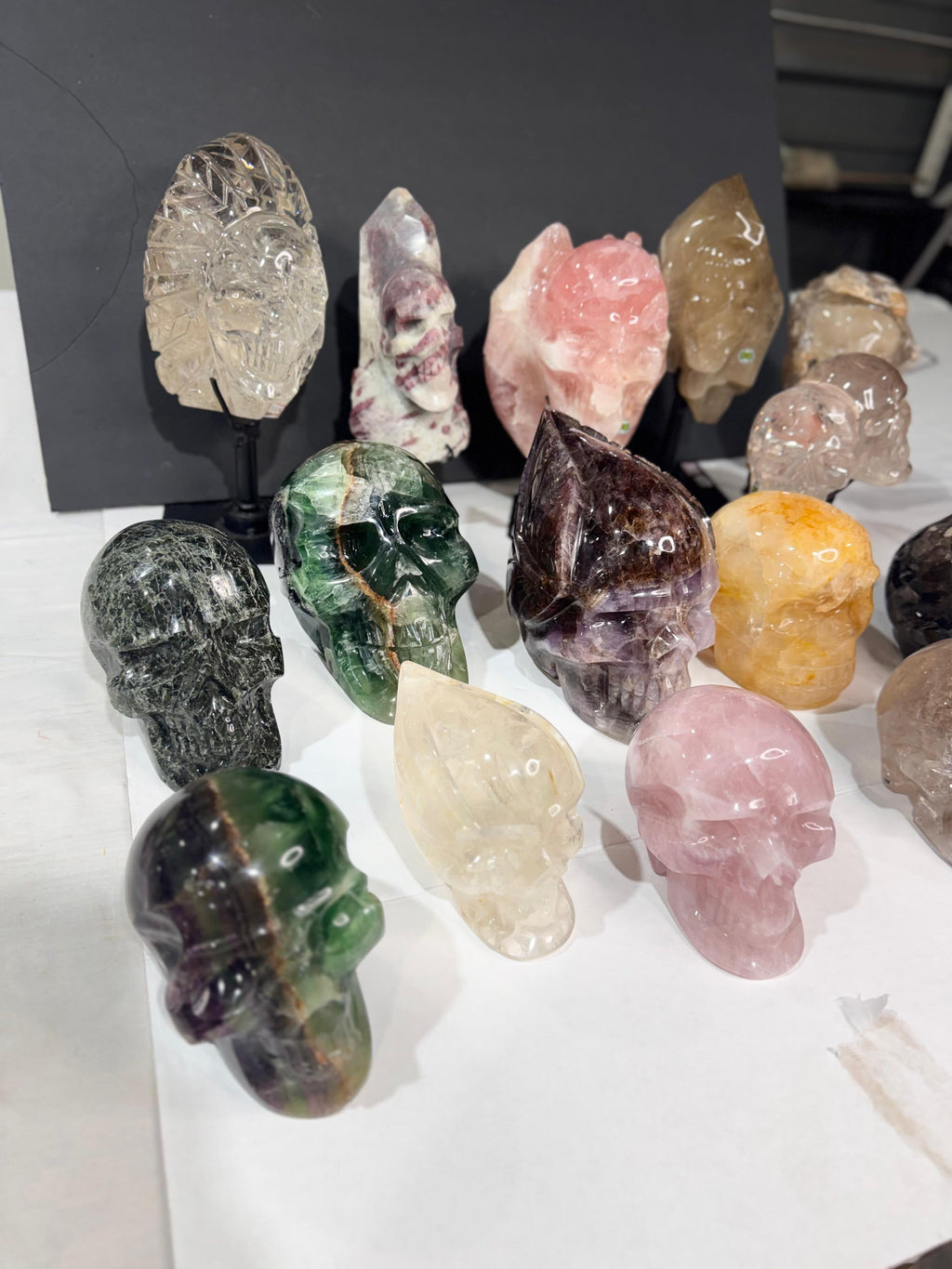 Median Mixed Crystal Skulls-Huge selection in Stock (Click here)