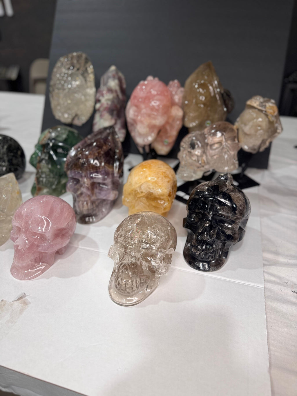 Median Mixed Crystal Skulls-Huge selection in Stock (Click here)