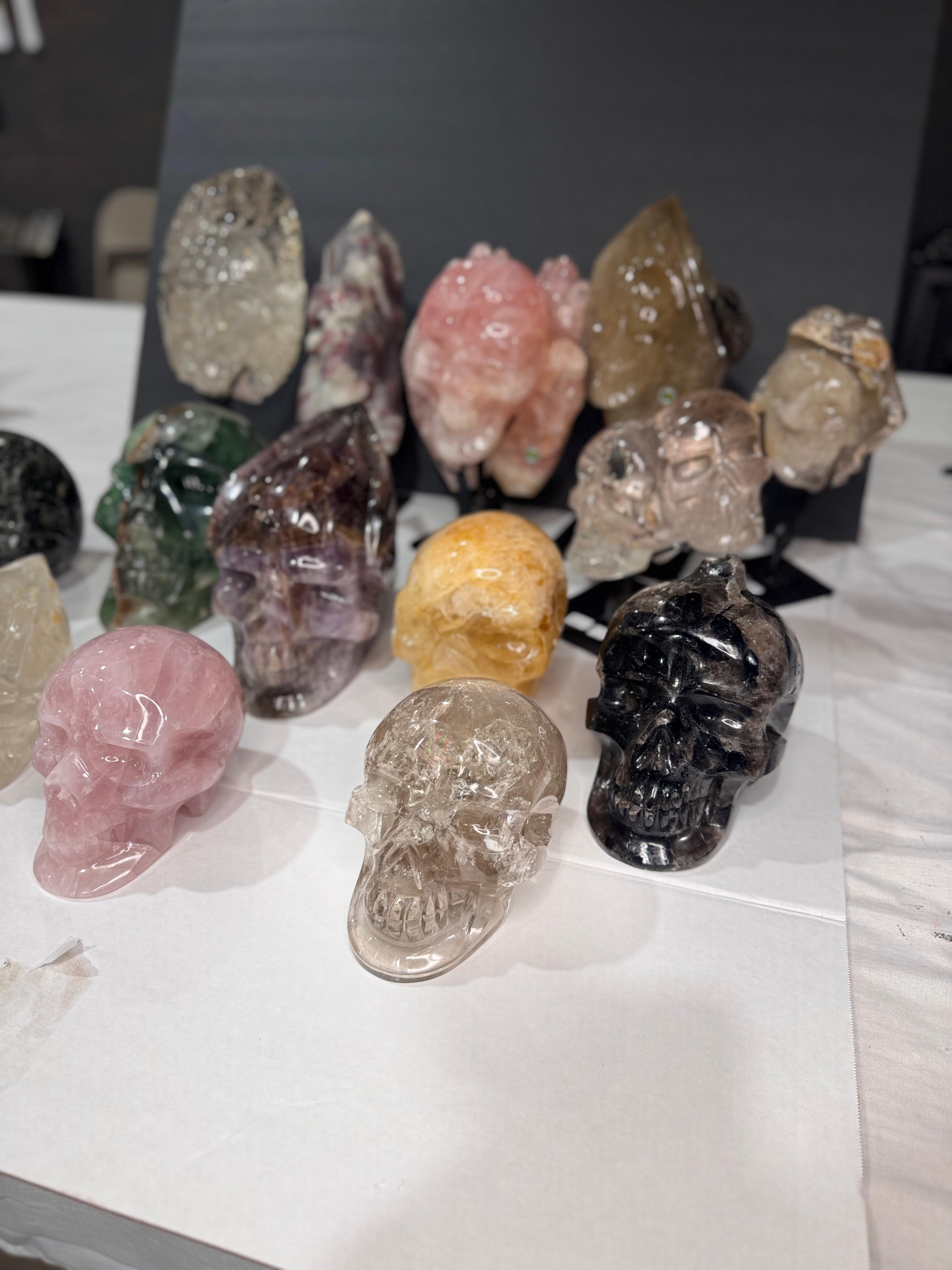 Median Mixed Crystal Skulls-Huge selection in Stock (Click here)