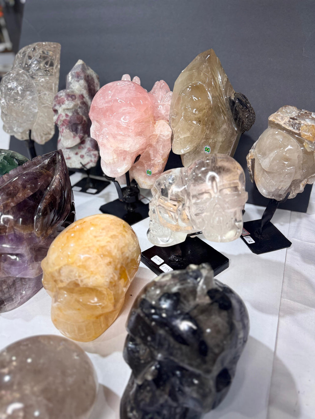 Median Mixed Crystal Skulls-Huge selection in Stock (Click here)