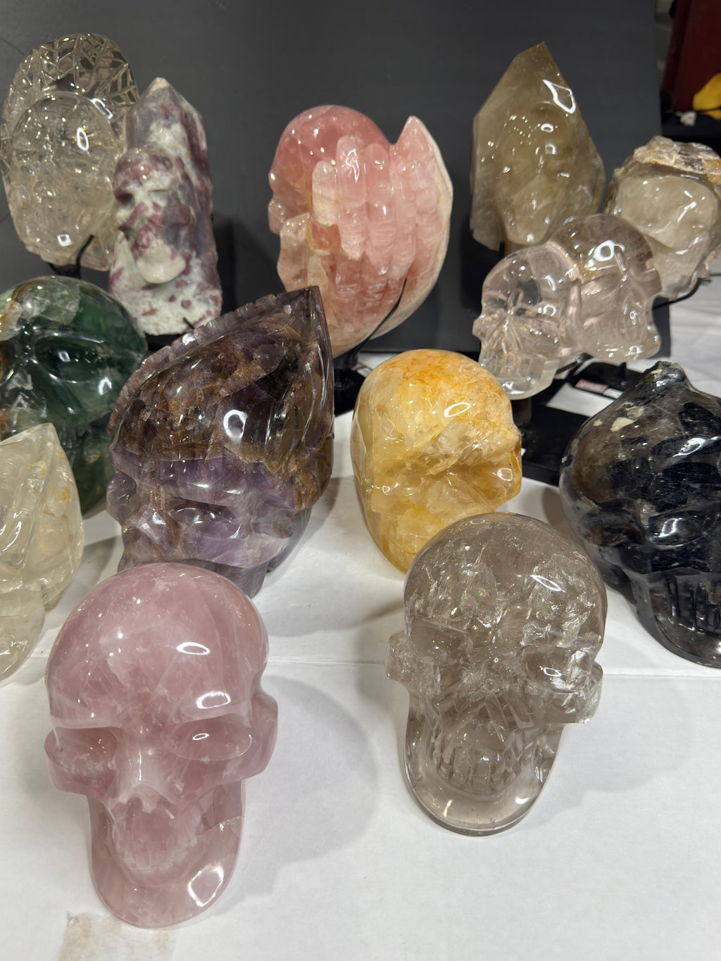 Median Mixed Crystal Skulls-Huge selection in Stock (Click here)