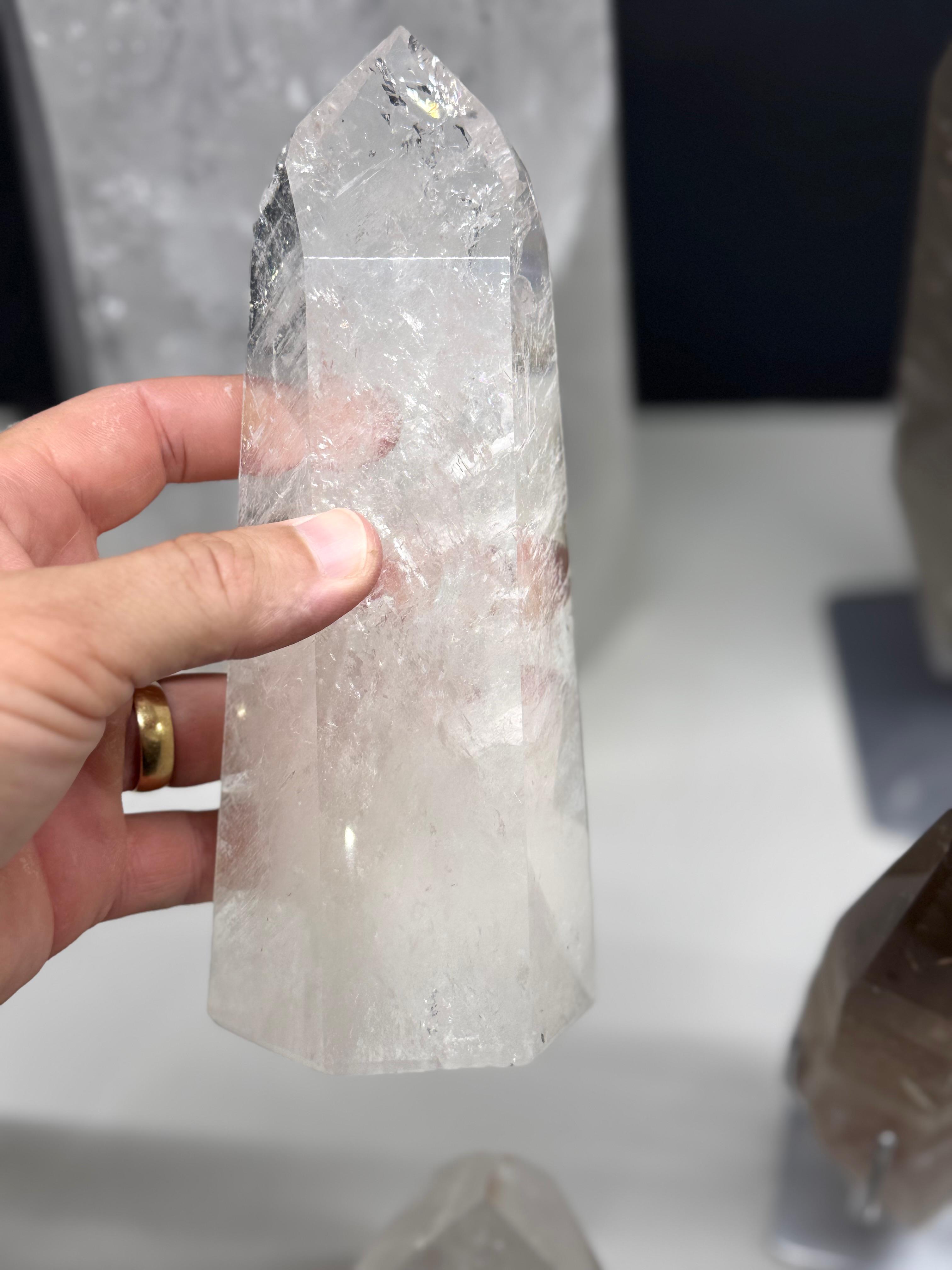 Lemurian towers and Polished Lemurian on Stand