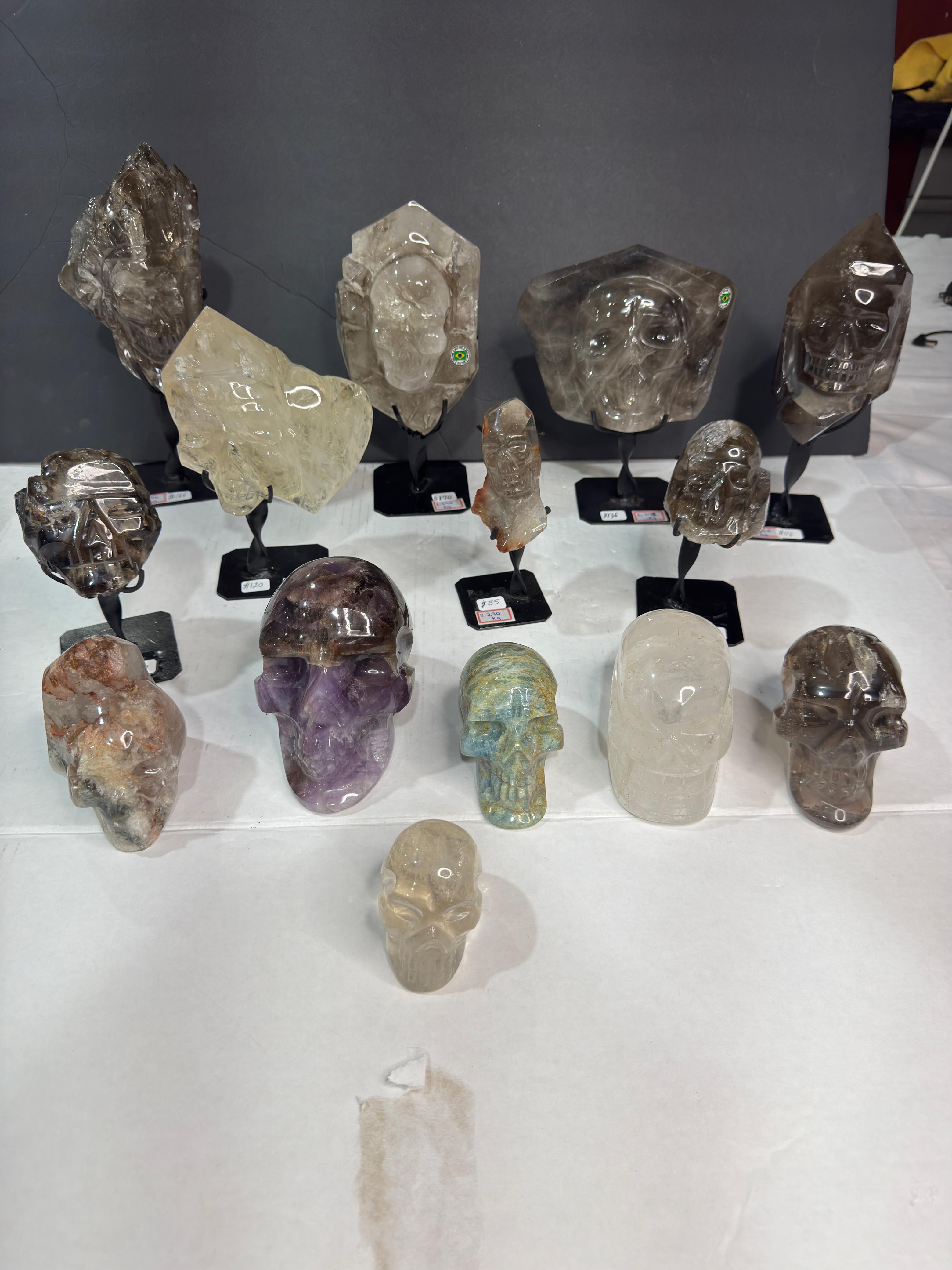 Small Mixed Crystal Skulls-Huge selection in Stock (Click here)